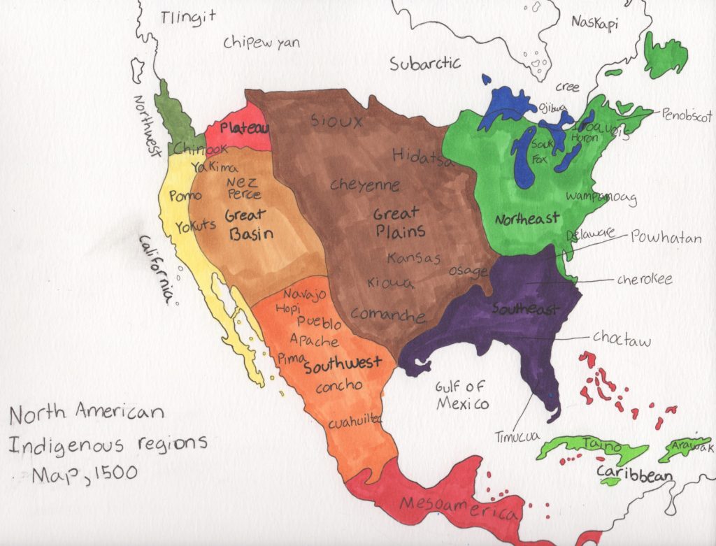 Indigenous people of North America Map - 1500 - Sup!